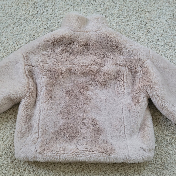 Forever 21 Cream Faux Fur Winter Jacket Preppy City Chic M - Picture 7 of 13